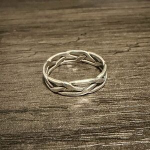 James Avery Sterling Silver Tresse Basket Weave Wedding Band Ring 925 Size 10.75